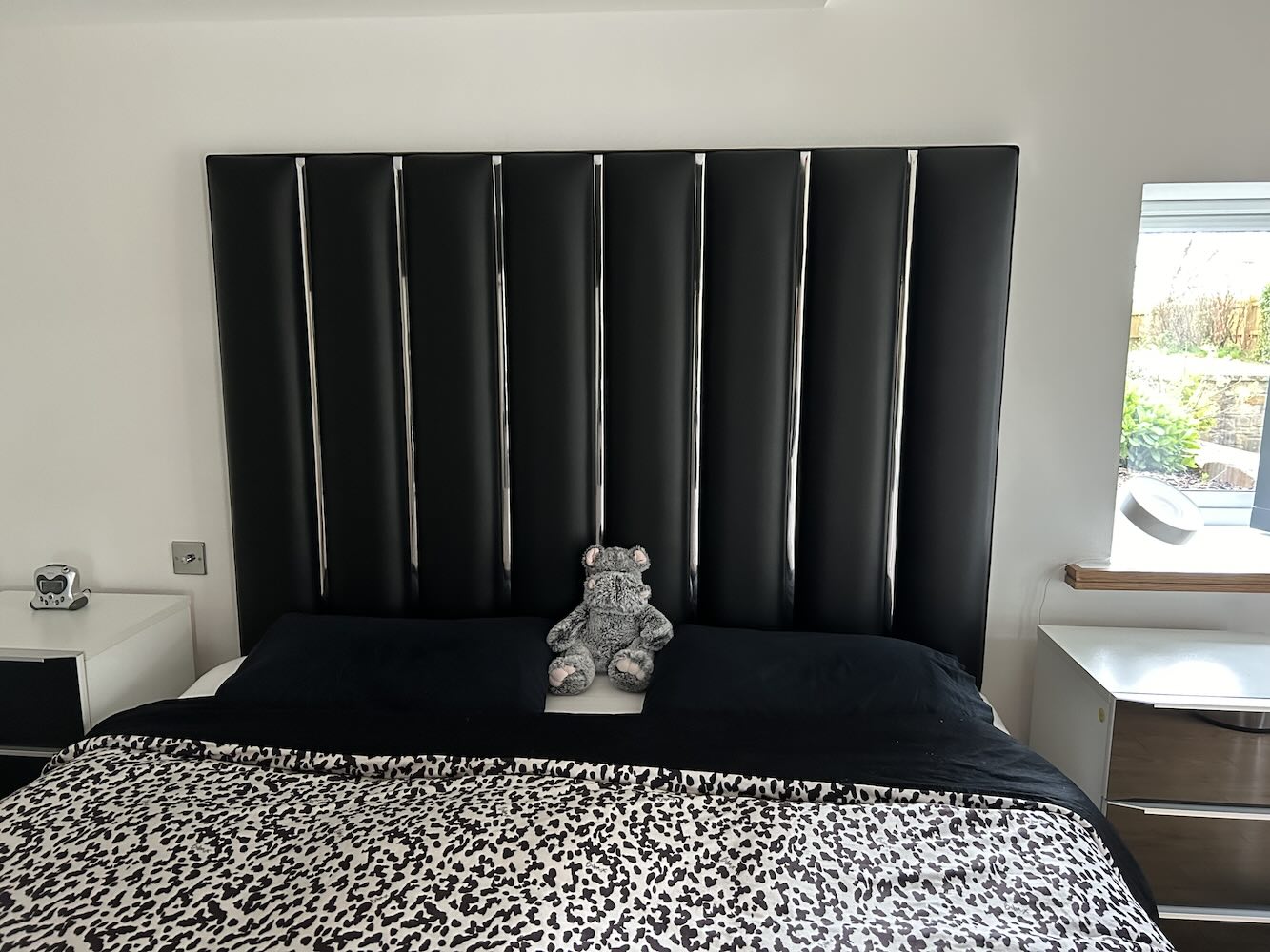 black chrome leather headboard black chrome leather headboard