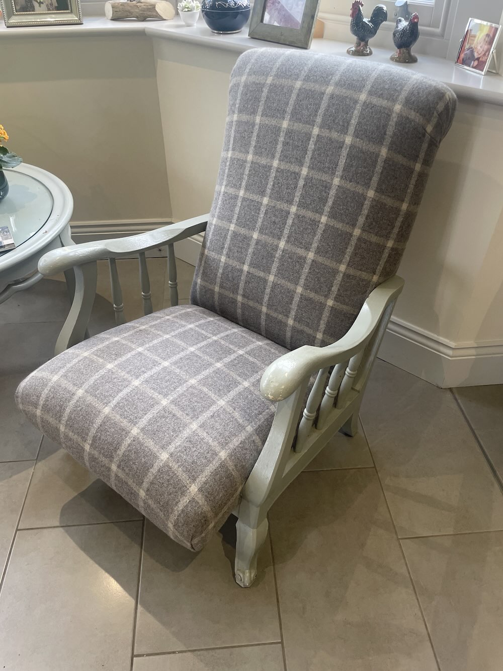 Reupholstered fabric chair Reupholstered fabric chair