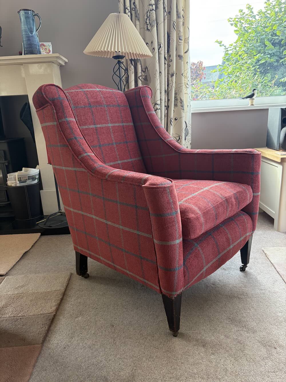 Red tartan check chair Red tartan check chair