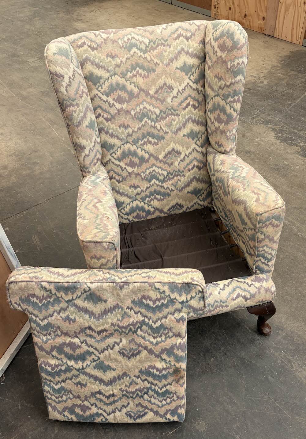 old wing chair